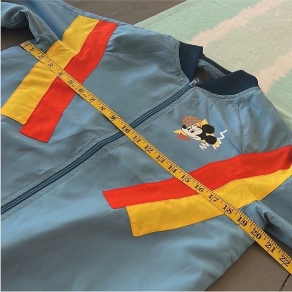 Disney Mickey Mouse Retro Windbreaker Jacket Blue Stripe Small - Picture 7 of 10